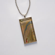 Load image into Gallery viewer, Pendant Necklace in Blue, Pink, Brown, Green &amp; Red Fluid Art Necklace, Ball Chain Necklace, Jewelry
