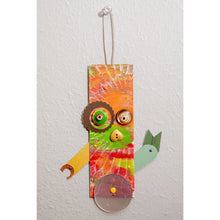 Load image into Gallery viewer, Luca / Adjustable Robot Monster Ornament / Mixed Media Paper Arts / Paper Doll  Creatures/ Paper Puppet
