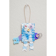 Load image into Gallery viewer, Petunia / Adjustable Robot Monster Ornament / Mixed Media Paper Arts / Paper Doll  Creatures/ Paper Puppet
