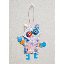 Load image into Gallery viewer, Ollie /  Adjustable Robot Monster Ornament / Mixed Media Paper Arts / Paper Doll  Creatures/ Paper Puppet
