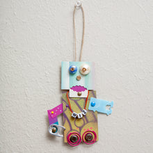 Load image into Gallery viewer, Toto / Adjustable Robot Monster Ornament / Mixed Media Paper Arts / Paper Doll  Creatures/ Paper Puppet
