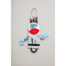 Load image into Gallery viewer, Herbert / Adjustable Robot Monster Ornament / Mixed Media Paper Arts / Paper Doll  Creatures/ Paper Puppet

