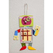 Load image into Gallery viewer, Alice / Adjustable Robot Monster Ornament / Mixed Media Paper Arts / Paper Doll  Creatures/ Paper Puppet
