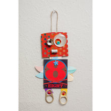 Load image into Gallery viewer, Felix / Adjustable Robot Monster Ornament / Mixed Media Paper Arts / Paper Doll  Creatures/ Paper Puppet
