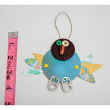 Load image into Gallery viewer, Kiwi /  Adjustable Robot Monster Ornament / Mixed Media Paper Arts / Paper Doll  Creatures/ Paper Puppet
