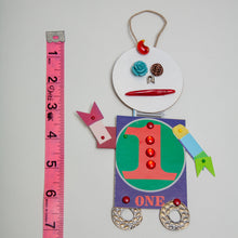 Load image into Gallery viewer, Wheels / Adjustable Robot Monster Ornament / Mixed Media Paper Arts / Paper Doll  Creatures/ Paper Puppet
