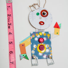 Load image into Gallery viewer, Danny /  Adjustable Robot Monster Ornament / Mixed Media Paper Arts / Paper Doll  Creatures/ Paper Puppet
