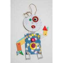 Load image into Gallery viewer, Danny /  Adjustable Robot Monster Ornament / Mixed Media Paper Arts / Paper Doll  Creatures/ Paper Puppet
