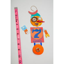 Load image into Gallery viewer, George / Adjustable Robot Monster Ornament / Mixed Media Paper Arts / Paper Doll  Creatures/ Paper Puppet
