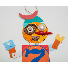 Load image into Gallery viewer, George / Adjustable Robot Monster Ornament / Mixed Media Paper Arts / Paper Doll  Creatures/ Paper Puppet
