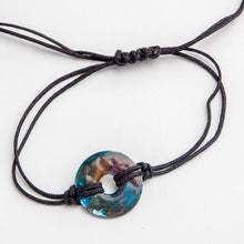 Load image into Gallery viewer, Alcohol Ink Black Nylon Bracelet in Brown &amp; Blue
