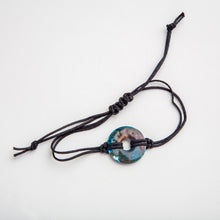 Load image into Gallery viewer, Alcohol Ink Black Nylon Bracelet in Brown &amp; Blue
