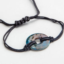 Load image into Gallery viewer, Alcohol Ink Black Nylon Bracelet in Brown &amp; Blue
