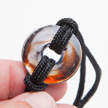 Load image into Gallery viewer, Alcohol Ink Black Nylon Bracelet in Brown &amp; Orange
