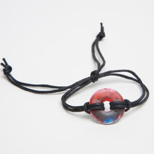 Load image into Gallery viewer, Alcohol Ink Black Cord Bracelet in Red &amp; Blue
