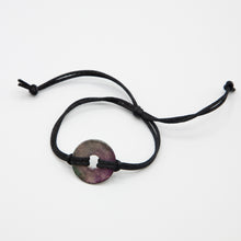 Load image into Gallery viewer, Alcohol Ink Black Nylon Cord Bracelet in Green, Fusha &amp; Cream
