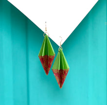 Load image into Gallery viewer, Two-tone origami earring baubles in various designs and colors
