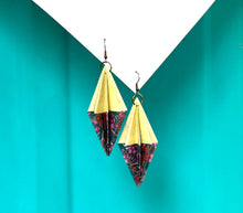 Load image into Gallery viewer, Two-tone origami earring baubles in various designs and colors
