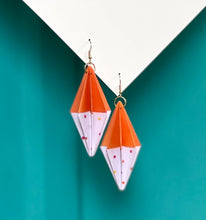 Load image into Gallery viewer, Two-tone origami earring baubles in various designs and colors
