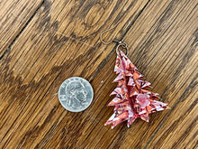 Load image into Gallery viewer, Origami Christmas tree earrings in a variety of designs and colors
