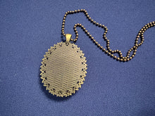 Load image into Gallery viewer, Pendant ball chain necklace in green, blue and yellow with antique brass finish
