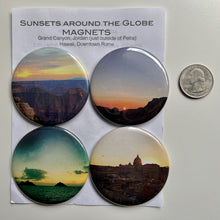 Load image into Gallery viewer, Refrigerator magnet sets, photography of Sunsets Around the World, Hawaii, Jordan, Rome &amp; Grand Canyon
