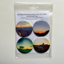 Load image into Gallery viewer, Refrigerator magnet sets, photography of Sunsets Around the World, Hawaii, Jordan, Rome &amp; Grand Canyon
