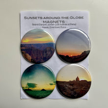 Load image into Gallery viewer, Refrigerator magnet sets, photography of Sunsets Around the World, Hawaii, Jordan, Rome &amp; Grand Canyon

