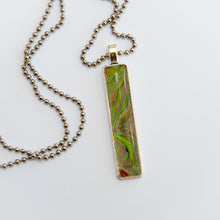 Load image into Gallery viewer, Pendant Necklace in Shades of Green Fluid Art Necklace, Ball Chain Necklace, Jewelry
