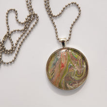 Load image into Gallery viewer, Pendant Necklace, Pour Paint Necklace, Ball Chain Necklace, Jewelry
